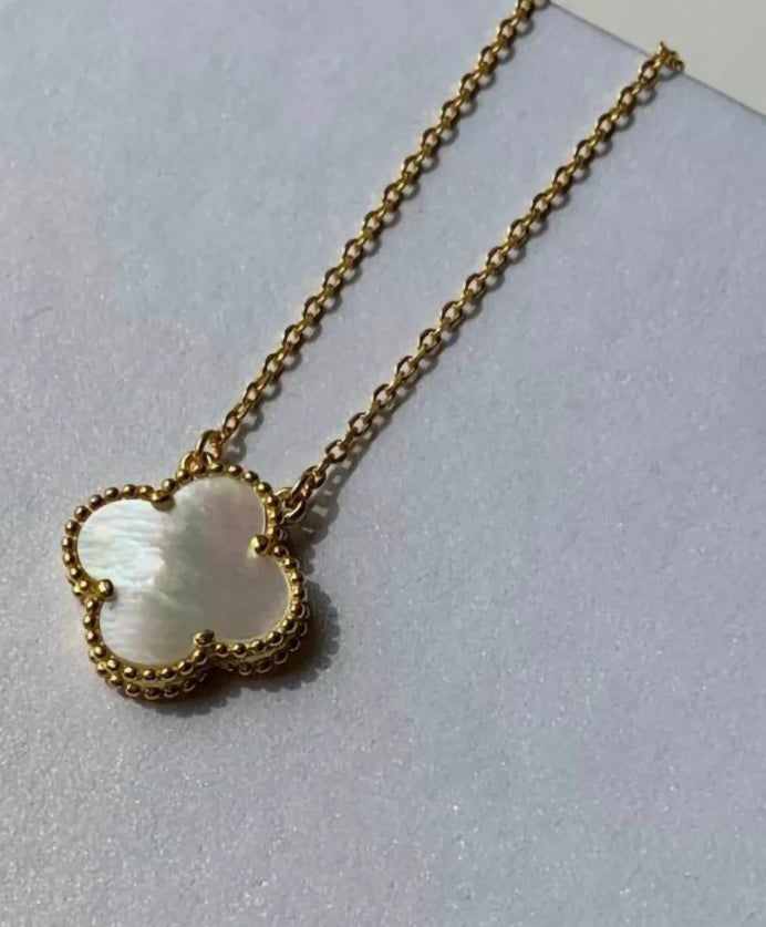 Gold Clover Necklace Mothers Day 